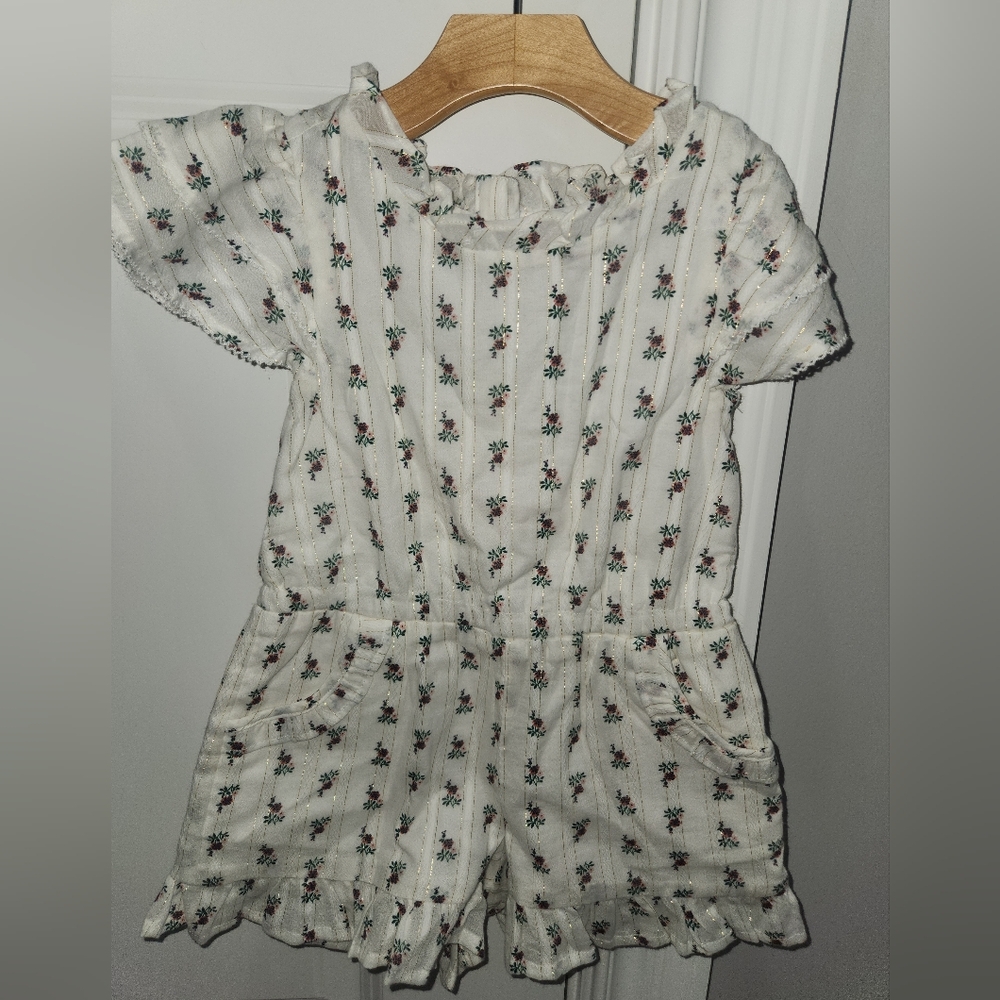 Floral janie and jack romper